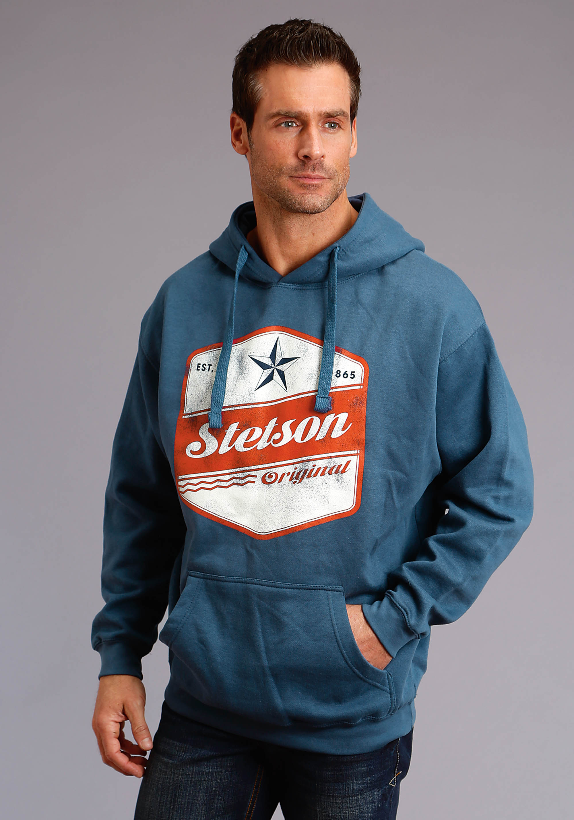 Stetson Men’s Sweatshirt Mens Royal Stetson Original Star Screen Printows