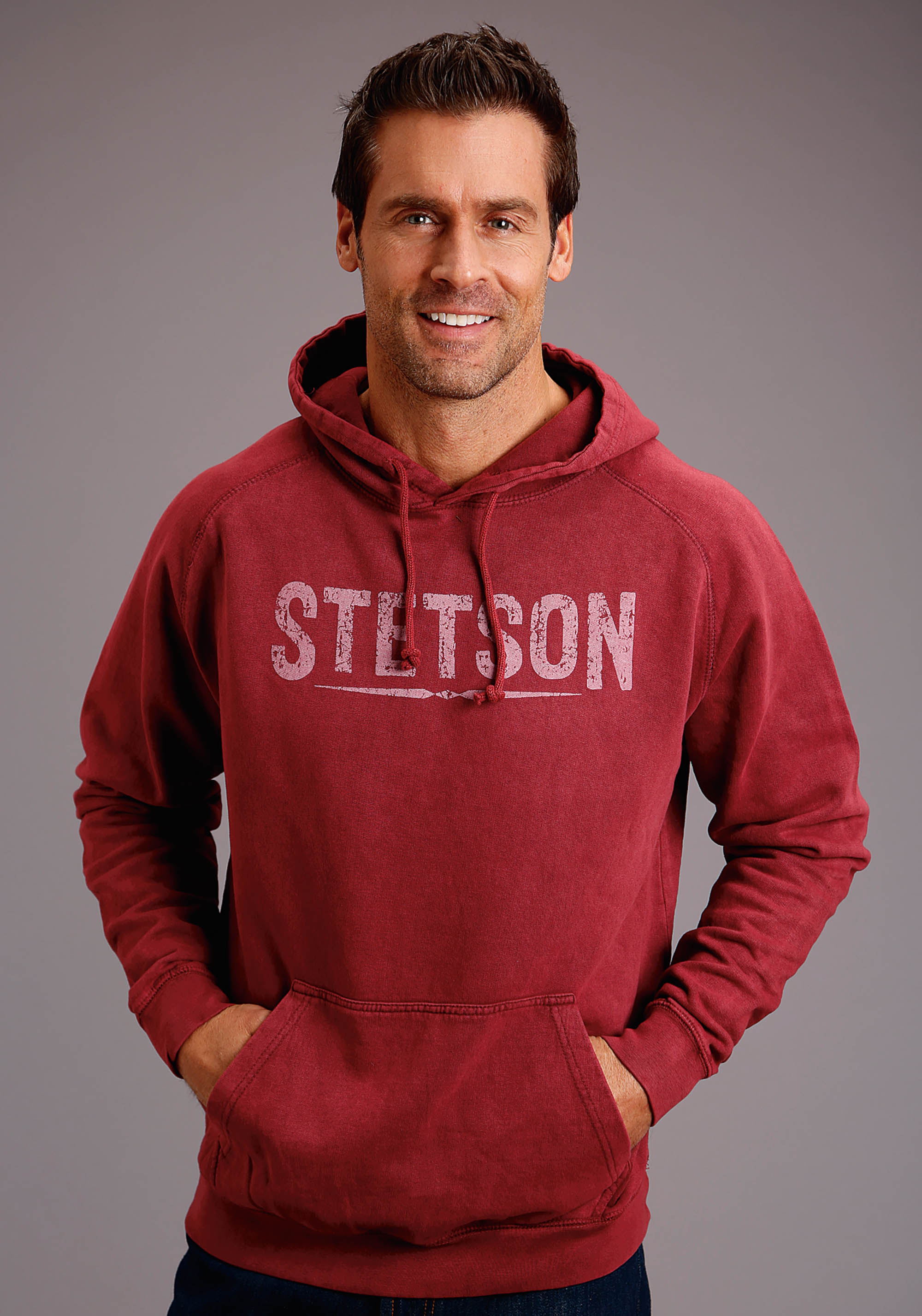 Stetson Men’s Collection- Sweatshirts Mens Maroon Stetson Disressed Screen Print