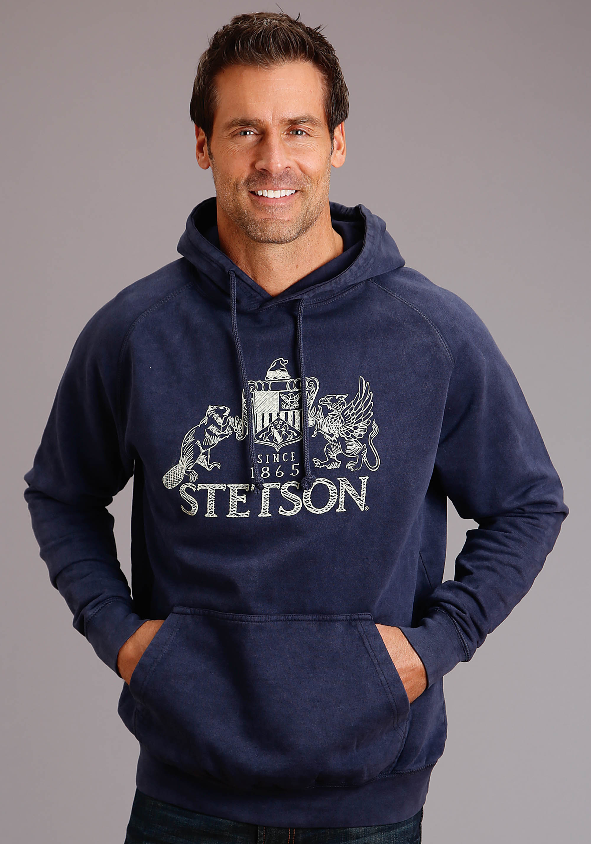 Stetson Men’s Collection- Sweatshirts Mens Navy Stetson Emblem Screen Print