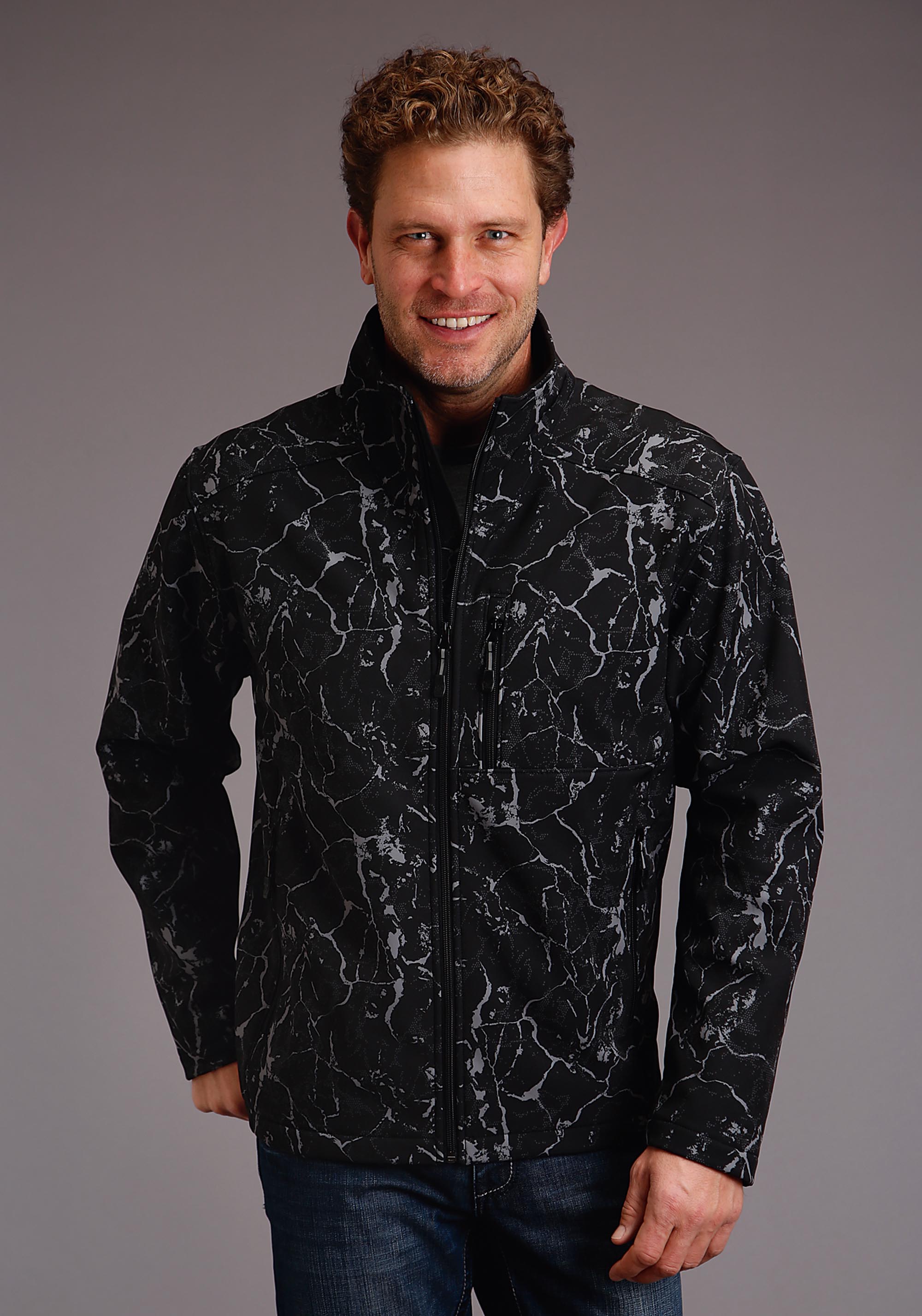 Range Print Softshell Tech Jacket Mens Green 00957 Range Print Softshell Jacket