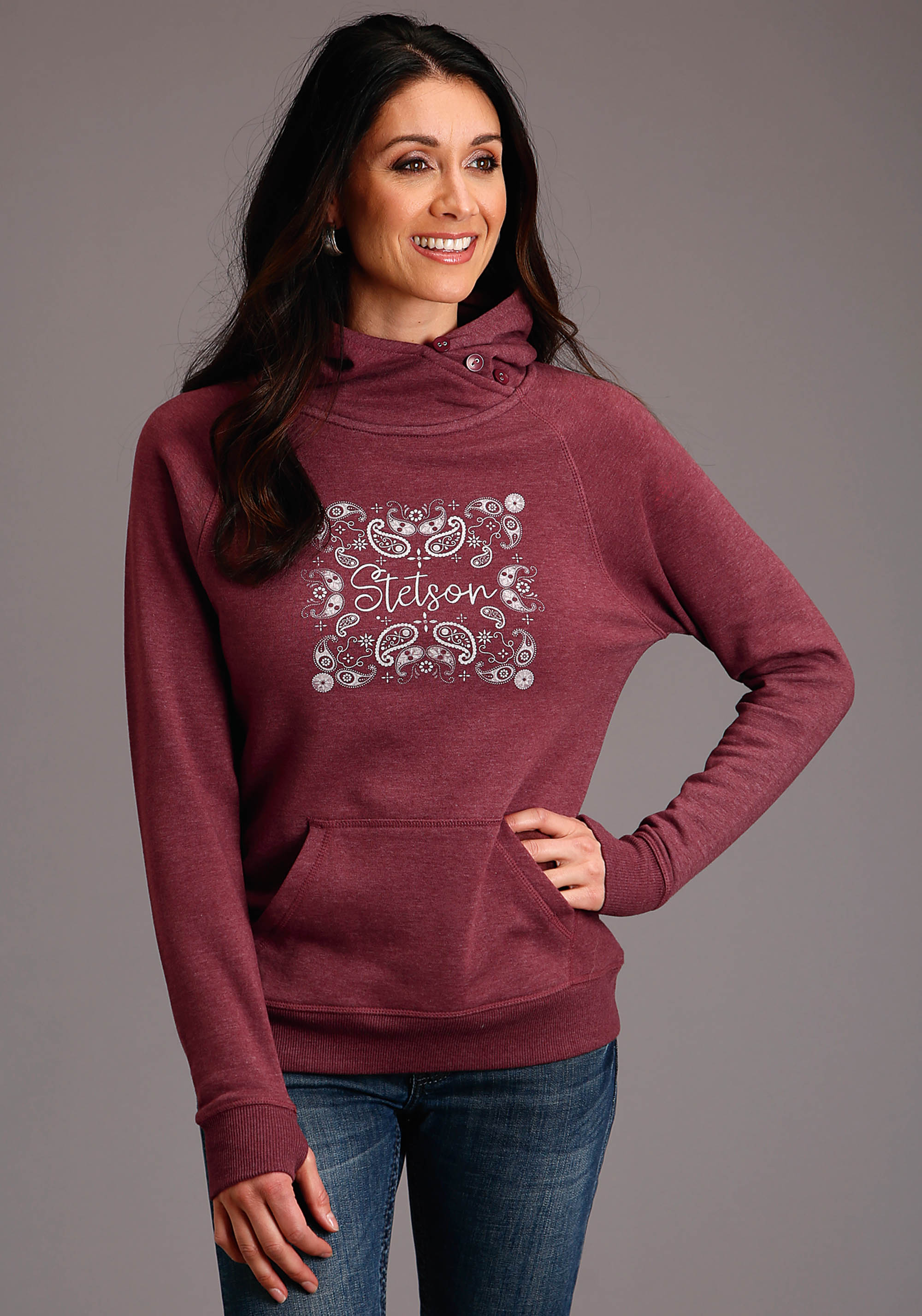 Stetson Women’s Collection- Sweatshirts Womens Maroon Stetson Bandana Screen Print