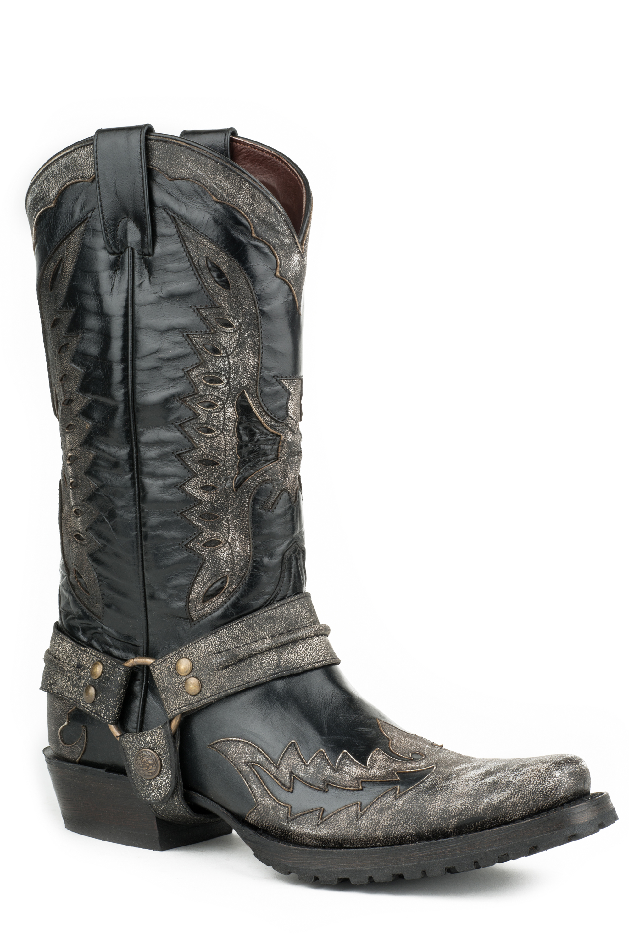 Outlaw Eagle Biker Mens Black W/distressed Eagle Overlay