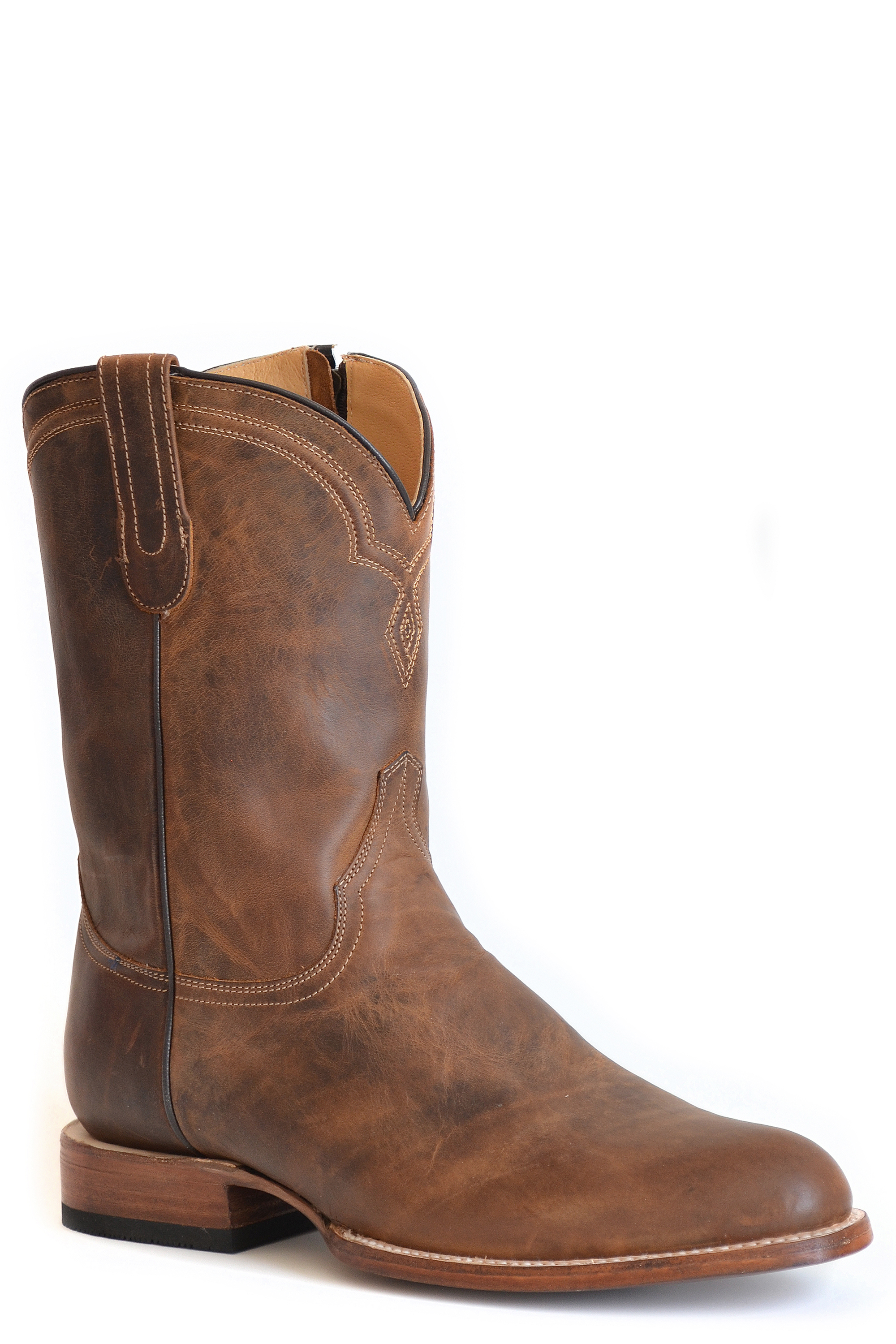 Rancher Zip Roper Mens Medium Brown Oiled Tan Goat Vamp And Shaft