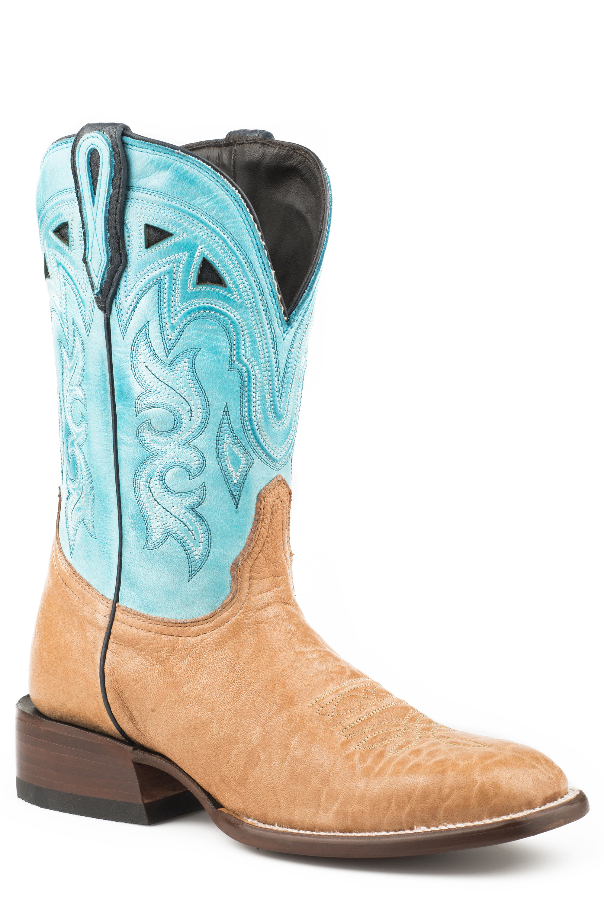 Florence Womens Tan Calf Vamp Sky Blue 11″ Shaft