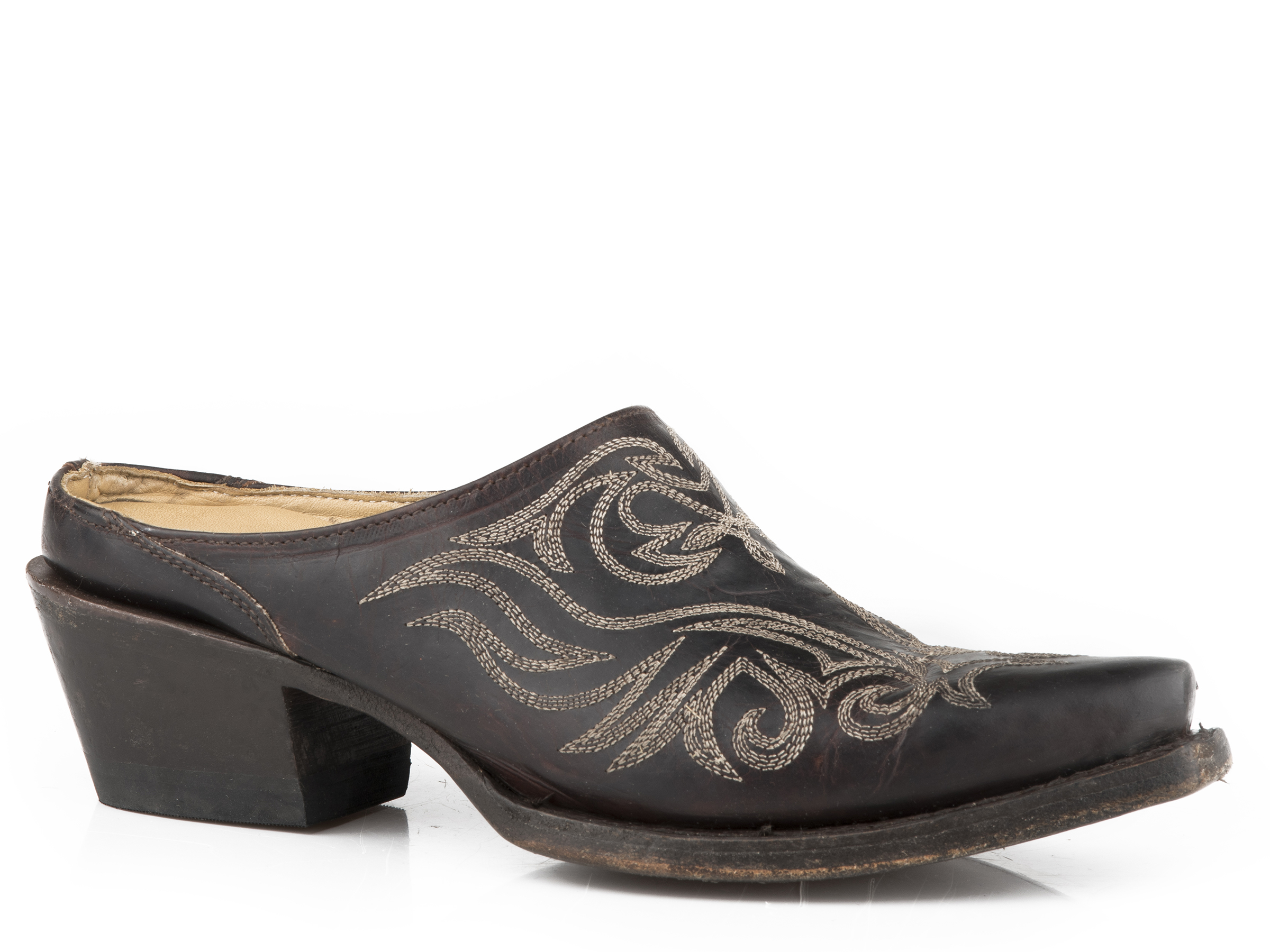 Adley Womens Brown Vintage Mule With Unique