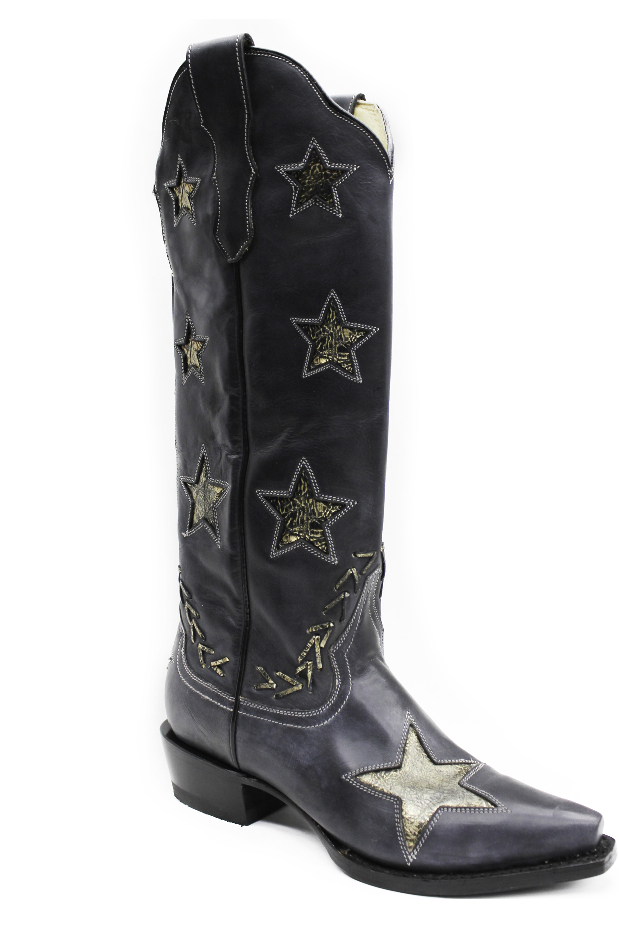 Big Star Womens Distressed Black Vamp And 15″ Shaft