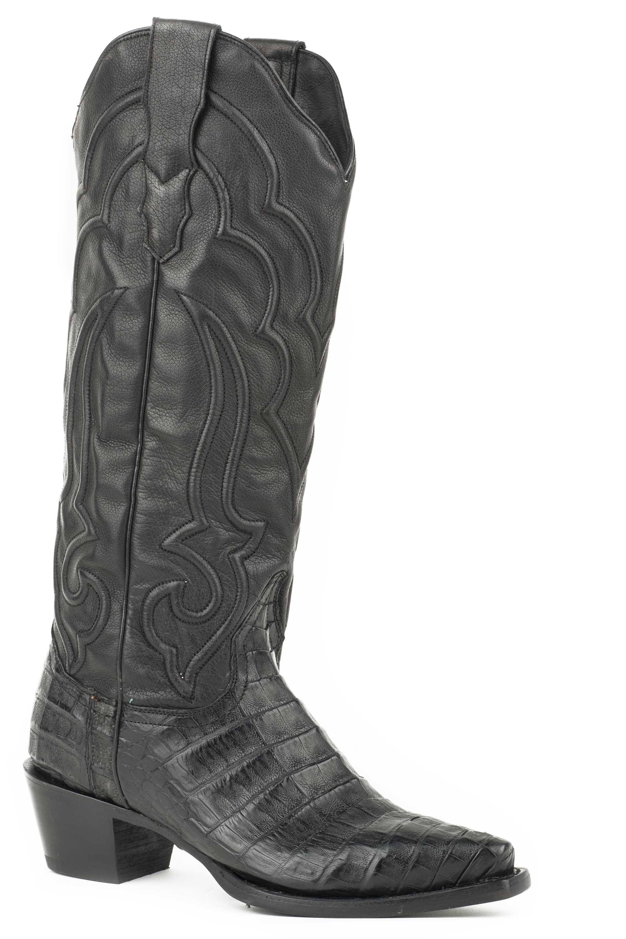 Talita Womens Black Caiman Vamp/calf 15″shaft Unique