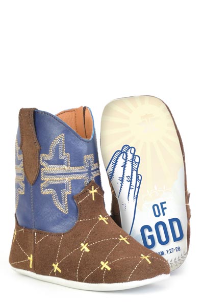 Child Of God / Praying Hands Sole Infants Brown Child Of God