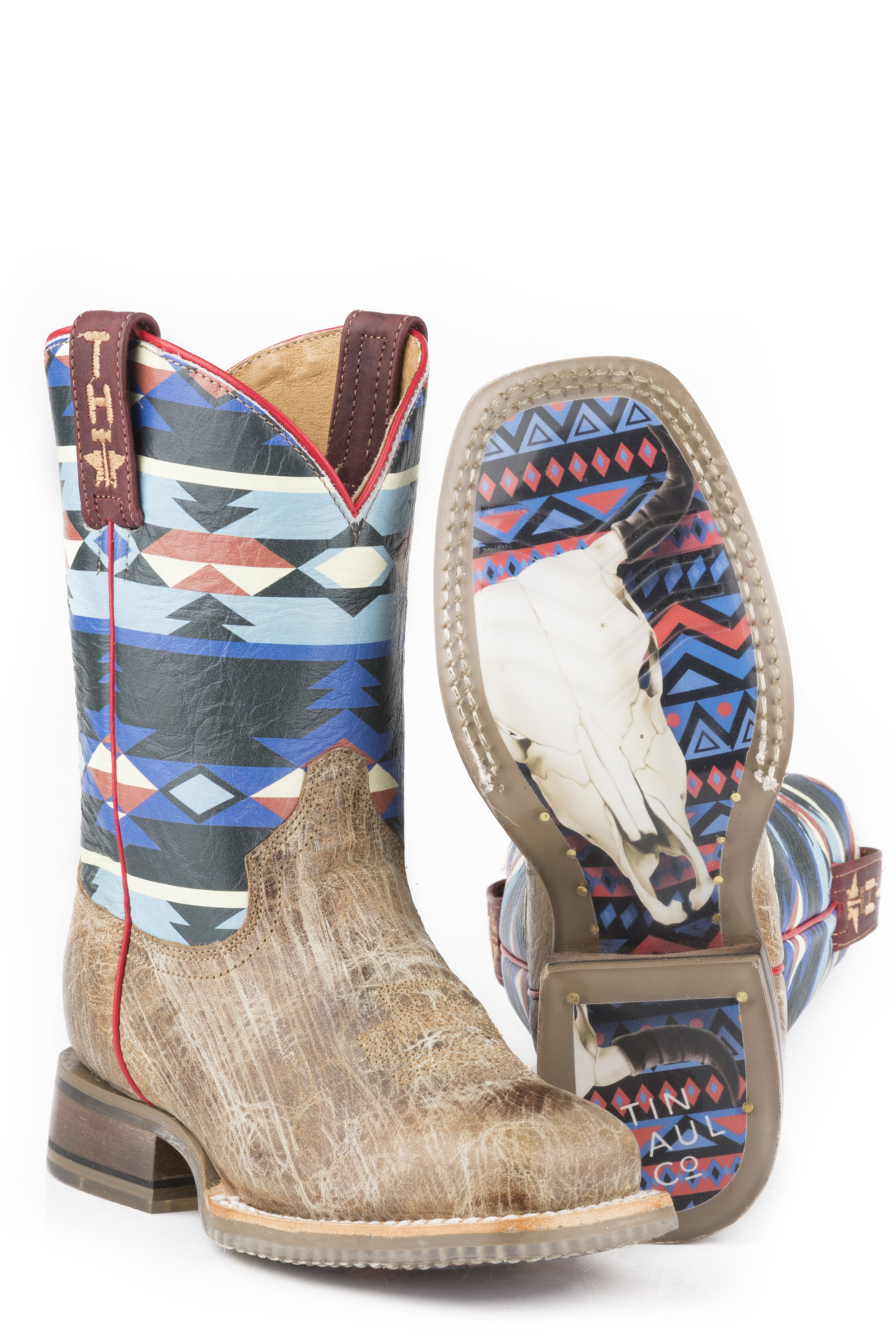 Awesome Aztec / Bull Skull Sole Little Kids Brown Awesome Aztec